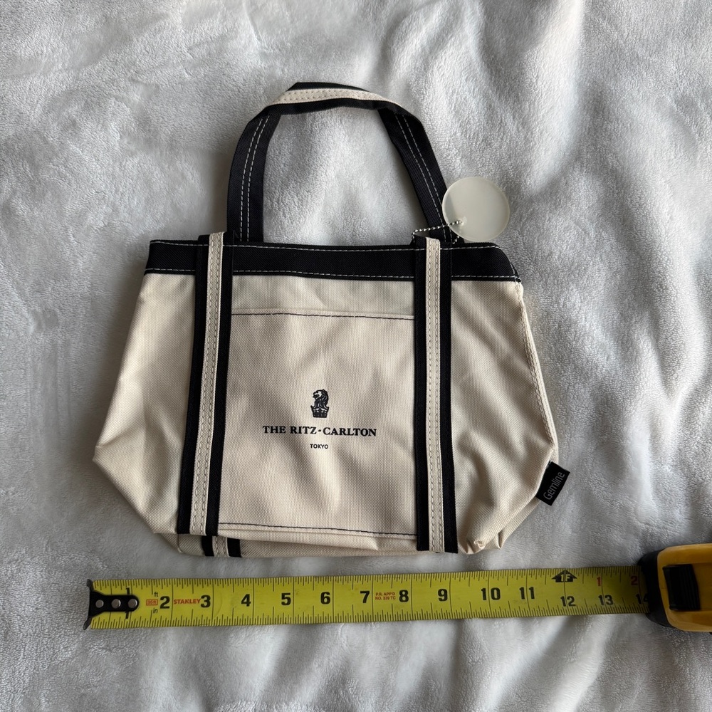 Ritz Carlton Tokyo Mini Tote Bag in Cream and Black - Picture 9 of 13